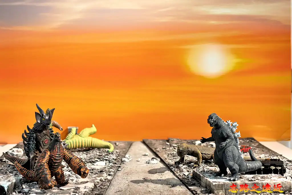 倉吉圓形劇場三樓的體驗區恐龍大戰擺拍