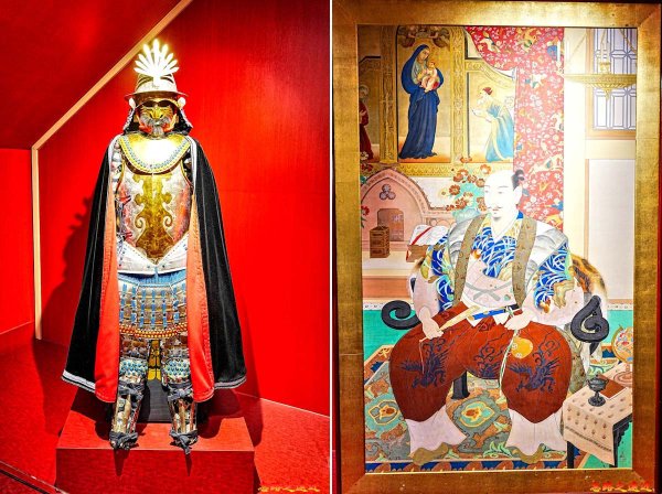 岐阜城天守展品-壓銀盔甲&禮拜堂像